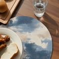 thumbnail image 4 of Round Placemats Watercolors Blue Brown 15 inch Set of 6 Table Mats for Dining Table Abstract Art Heat Resistant Non-Slip Kitchen & Home Decorative Place Mat Set, 4 of 8