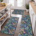 thumbnail image 2 of Blue Pioneer Flower and Paisley Pattern Kitchen Rugs Sets Of 3,Kitchen Runner Rugs Non Skid Washable,Decorative Kitchen Floor Mats for Kitchen,Sink,Laundry,17"x30"+ 17"x47" + 17"x59", 2 of 6