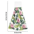 thumbnail image 3 of Wobogo Pink Rose Hand Towel Set of 2 Absorbent for Kitchen and Bathroom With Velcro Hanging Loop 18.2×14in, 3 of 7