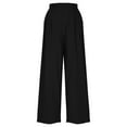 thumbnail image 4 of Lenpel Wide Leg Pants for Woman Elastic High Waisted Baggy Cotton Linen Pants Palazzo Casual Trousers with Pockets, 4 of 7