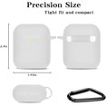 thumbnail image 4 of For Airpods Case Compatible With Airpods 1 & 2 Front-Led Visible Case Cover Skin With Carabiner Scratch-Resistant Case-White, 4 of 6