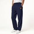 thumbnail image 2 of SLdy Men's Lounge Pants Ultra-Soft Lined Drawstring for Sleeping Lounging at Home Cozy Relaxation Wear, Navy S, 2 of 5