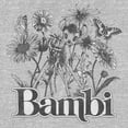 thumbnail image 2 of Women's Bambi Gray Floral Sketch Graphic Tee Athletic Heather Small, 2 of 4