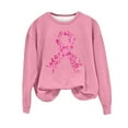 thumbnail image 2 of Cxenplz Womens Breast Cancer Awareness Sweatshirt Casual Fall Long Sleeve Pullover Pink Ribbon Print Sweater Holiday Comfy Clothes, 2 of 4