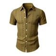 thumbnail image 4 of SOOMLON Short Sleeve Dress Shirts for Men Big and Tall Collar Button down Shirts Jacquard Dress Shirt Casual Weekend Wear, 4 of 7