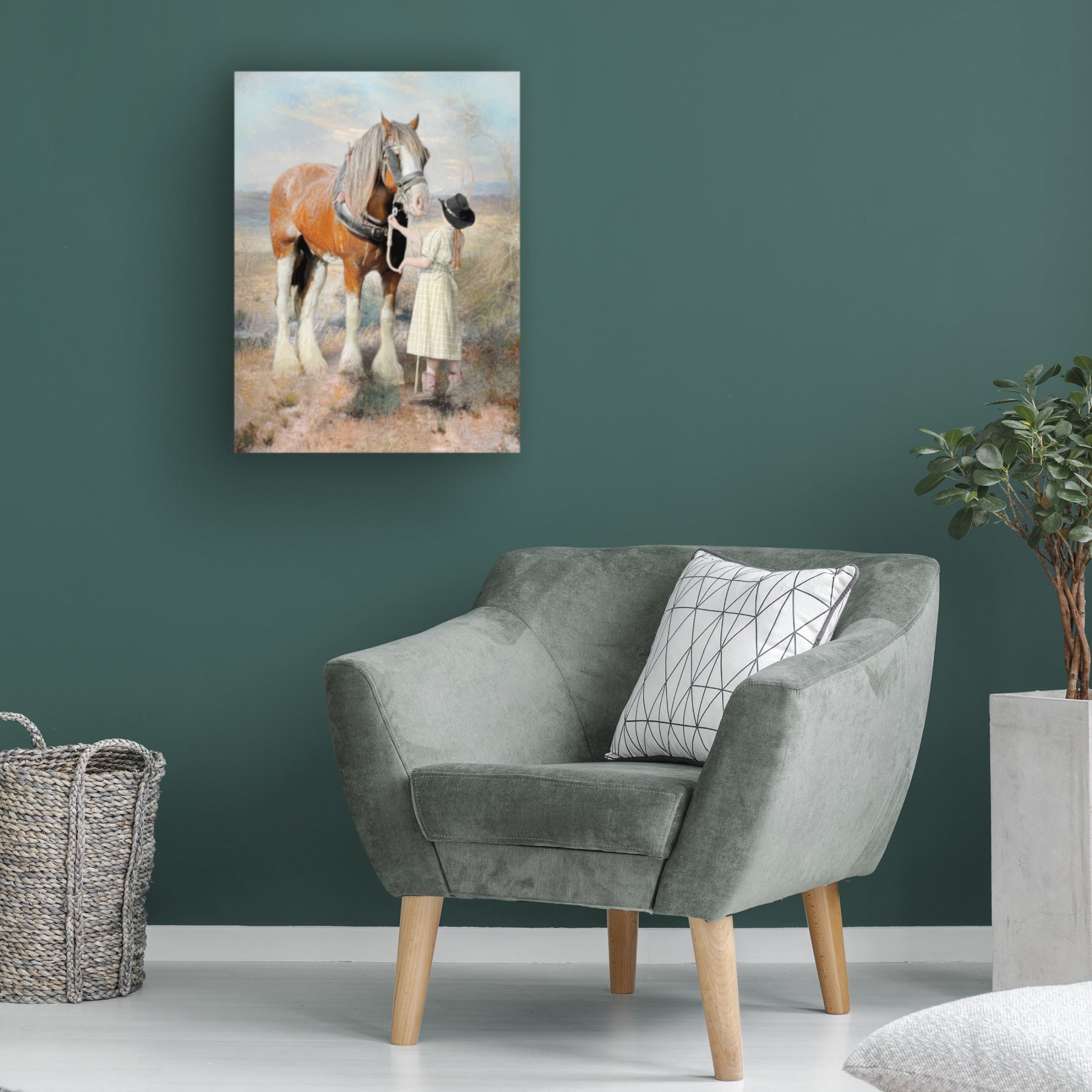 Canvas Wall Art - Trudi Simmonds 'The Farmers Daughter' Wall Art for Living Room, Bedroom, or Office Décor by Trademark Fine Art - 35 x 47 Inches