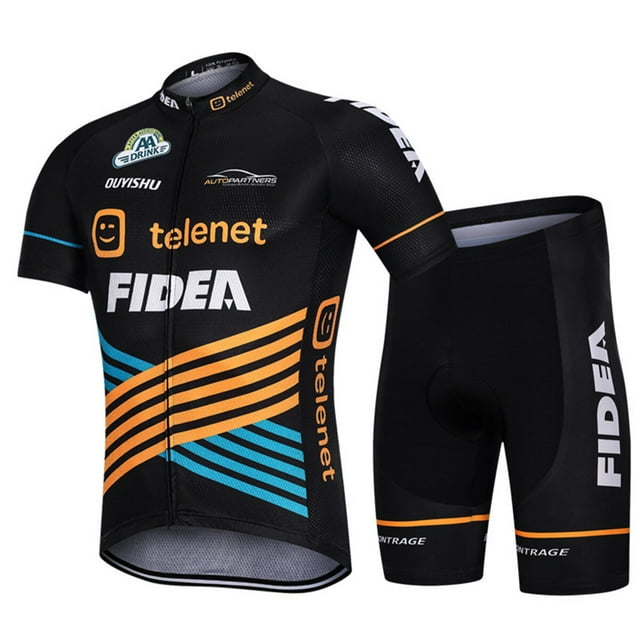 Men's Cycling Jersey Breathable Full-Zipper 3D-Padded Short Set