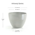 thumbnail image 2 of Ecopots Antwerp Durable Modern Round Indoor/Outdoor Recycled Based Composite Flower Pot Planter, White Grey, 12", 2 of 4
