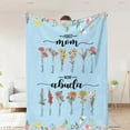 thumbnail image 4 of First Mom Now Grandma Birth Flowers Blanket, Personalized, Mom Grandma Blanket Gift for Mom Gift for Grandma, Mom Blanket, Grandma Blanket Blankets, 4 of 5