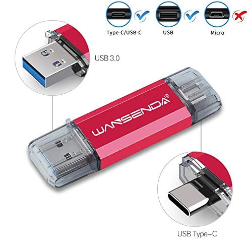 Wansenda TC100 OTG Lecteur Flash USB 2 en 1 USB 3.0 et Lecteur de Stylo de Type-C 16GB 32GB 64GB 128GB USB pour Android