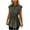 Army Green, variant on Casual Loose Solid Slimming Peplum Collared Sleeveless Blouse with Drawstring Waist for Work Women, Soft Top Beige, S