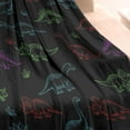 thumbnail image 3 of Neon Outline Dinosaurs Blanket,Comfortable Soft Lamb Wool Throw Blanket,All Season,Warm Lightweight Blankets for Sofa Bed Couch Living Room Chair,30"x40", 3 of 4