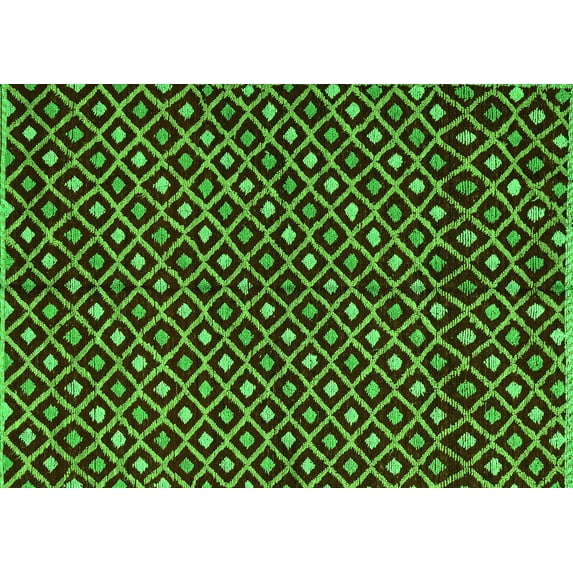 Ahgly Company Indoor Rectangle Abstract Green Modern Area Rugs, 8' x 10'