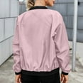 thumbnail image 4 of WTOBBY Women's Zipper Pocket Jacket Long Sleeve Solid Color Lightweight Outerwear Casual Loose Fit Comfortable Street Style with Front Pockets for Spring Fall Daily Wear,Pink S, 4 of 6