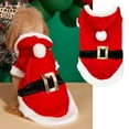 thumbnail image 2 of Pet Dog Christmas Costume, Classic Santa Claus Coat, Red Holiday Outfit for Small Dogs, Warm Winter Pet Clothes for Xmas Parties & Gifts, 2 of 5
