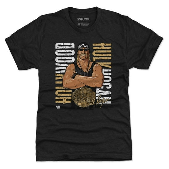 Men's 500 Level Heather Black Hulk Hogan Hollywood Championship Tri-Blend T-Shirt