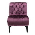 thumbnail image 3 of Upholstered Accent Chair for Living Room, Velvet Tufted Armless Chaise Lounge, Modern Leisure Sofa Chair with Wood Legs for Home Living Room Bedroom Apartment, Purple, 3 of 7
