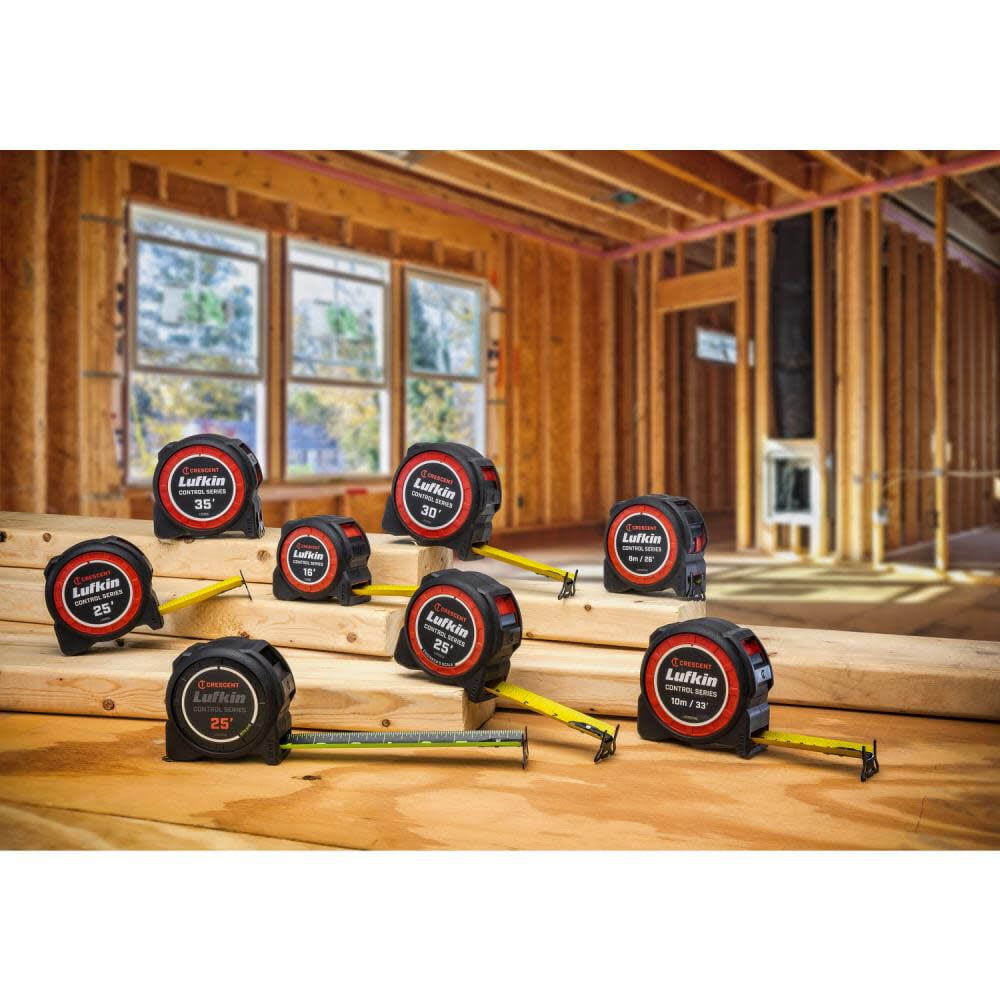 Crescent Lufkin Control L1035C Tape Measure, 35 ft L Blade, 1-3/16 in W Blade