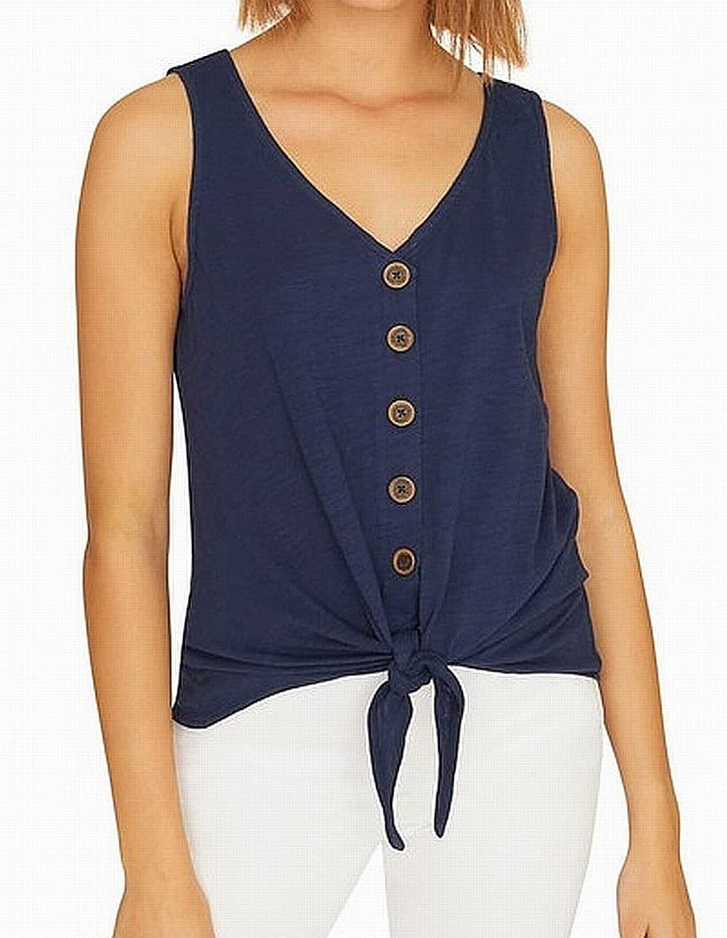 Sanctuary Women's Top Midnight Button Tie Front Tank XS