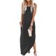 thumbnail image 4 of Vestido casual con estampado de arcoíris para mujer, vestido maxi sin mangas con bolsillo, vestido hawaiano de verano para playa, vestido camisero liso, 4 of 5