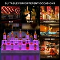 thumbnail image 2 of Cubehom LED 3 Tier 38 inch Bar Bottle Display Shelf with App & Remote Control for Home Party Gray, 2 of 6