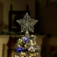 thumbnail image 4 of Ornativity Glittered Star Tree Topper - Christmas Gold Sparkle Wire Star Leafy Decoration, 4 of 6