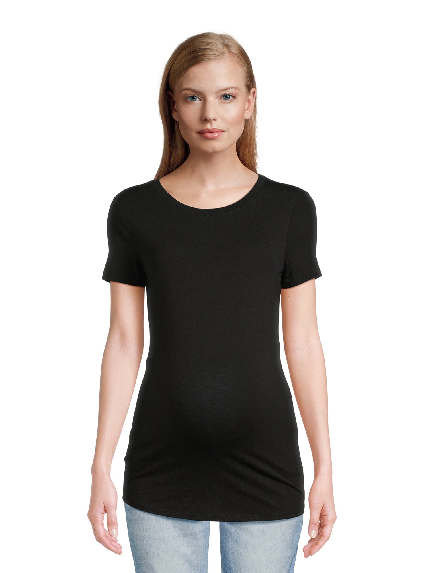 Time and Tru Maternity Essentials Non Shirred Tee, Sizes S-XXL