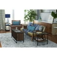 thumbnail image 5 of Household Essentials Jamestown TV Stand Coffee Table with Square Cube Storage Compartments Mid Century Walnut Wood Grain and Black Metal, 5 of 13