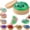 Glitter-Green, variant on Dumpling Squishy with Steamer, Cute Steamed Bun Fidget Sensory Stress Relief Squeeze Toys