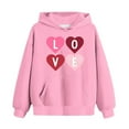 thumbnail image 5 of Atogsazn Kids Girls Valentines Day Hoodies Children Casual Hearts Long Sleeve Pullover Sweatshirt Fleece Outfit Outerwear Tops 07-Pink 7-8 Years Fashion, 5 of 5
