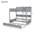 thumbnail image 6 of Euroco Wood Twin over Twin Bunk Bed with Storage Shelves and Trundle, Gray, 6 of 8