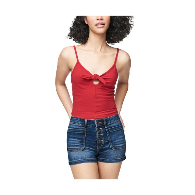 Aeropostale Solid Cami Tank Top para mujer, rojo, pequeño Aeropostale Cami