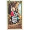 Pewter Saint St Mark the Evangelist Medal with Laminated Holy Card, 1 1/16 Inch