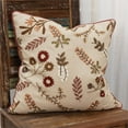 thumbnail image 2 of Rizzy Home Floral 20" x 20" Down Pillow with Cotton Cover-Multi-ColorEarth Tones, 2 of 4
