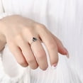 thumbnail image 2 of HANXIULIN Women Fashion Ring Open Rings Adjustable Size Rings Black Cubic Zirconia Promise Rings Jewelry Gift for Her, 2 of 5
