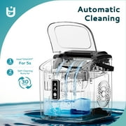 EUHOMY Countertop Ice Maker 26 lbs/Day Portable Self-Cleaning, 9 Bullet Ice in 6 Min, Black