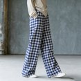 thumbnail image 5 of Maplenight Womens Plaid Pajamas Pants Wide Leg Elastic Waist Pants Loose Casual Loungewear Sleep Bottoms, 5 of 8