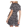 thumbnail image 2 of 1. STATE Womens Black Floral Short Sleeve V Neck Short Fit + Flare Dress Juniors 10, 2 of 2