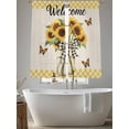 thumbnail image 5 of Yellow Sunflower Sheer Curtains 72 Inch Length 2 Panels Set, Butterfly Plaid Bow Retro Beige Farm Voile Window Treatment Rod Pocket Curtains Sheers Drapes for Bedroom/Living Room/Kitchen 52"x72"x2, 5 of 7