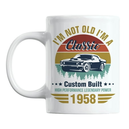 

I m Not Old I m a Classic 1958 feat. a Vintage Car Coffee & Tea Mug (11oz)