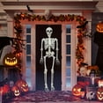 thumbnail image 3 of TETOU 5.4ft Skeleton Halloween Decorations,Realistic Full Body Movable Posable Joints Skeleton, Creepy Plastic Skeleton for Halloween Party Haunted House Props Indoor Outdoor Decor, 3 of 7