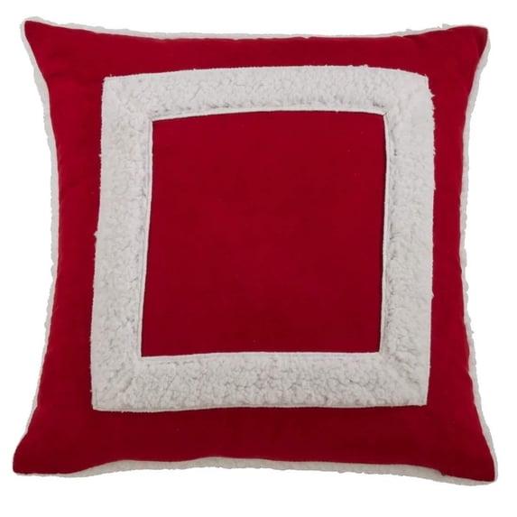 Holiday Sherpa Design Decorative Throw Pillow Cover 17 x 17 Inch