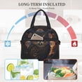 thumbnail image 4 of Naloa Classical Style Brown Owl Print Lunch Bag for Women & Men Insulated Lunch Box or Cooler Lunch Tote Bags for Work, Travel, Outdoor, 4 of 5