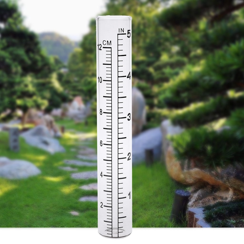 tegongse 14cm Total Length Clear Rain Gauge Rain Gauge Measures Sprinkler for Yard Garden Outdoor Home, Rain Gauges Accessories
