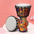 thumbnail image 4 of Patrones de arte colorido parche de piel de cabra de 8 pulgadas instrumento Musical de tambor africano, 4 of 6