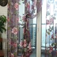 thumbnail image 2 of Cortina Ventana DQrwqpou Flores Gasa Transparente Vino 100x200cm 2 Uds, 2 of 7