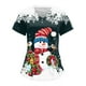 thumbnail image 2 of Uniformes de enfermera navideños para mujer, ropa de trabajo con cuello en V y manga corta con estampado y bolsillo, ropa de trabajo para enfermeras, monos, uniformes médicos, 2 of 5