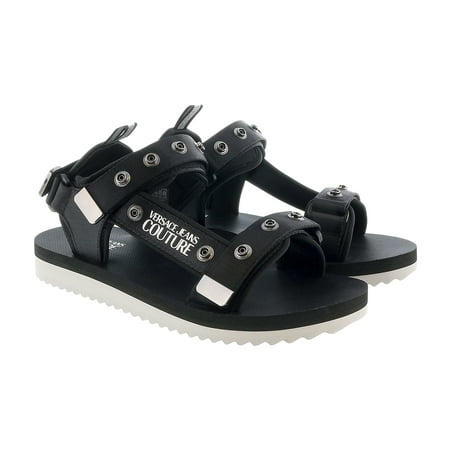 

Versace Jeans Couture Black Silver Silver Riveted Strap Trek Fashion Sandal-11 for mens