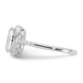 thumbnail image 3 of Sterling Silver Rhodium-plated 9x7 Cushion CZ Ring, 3 of 6