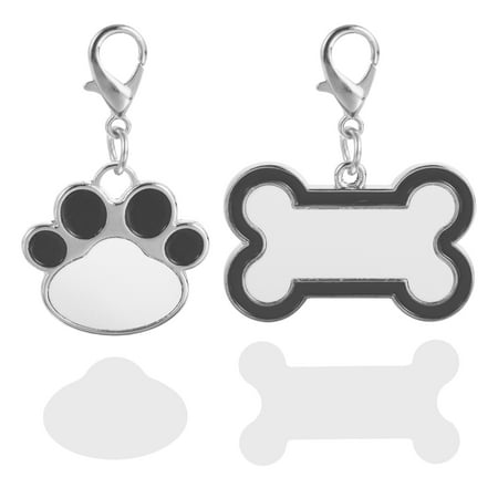 

2pcs Sublimation Blank Dog Tags Heat Transfer Pet Tags Pendent Blank Craft Pet Tags